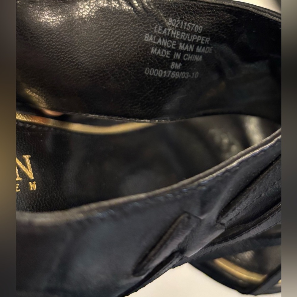 NWOT Ralph Lauren Francine Black Gladiator 4.75” Heels - Picture 2 of 15